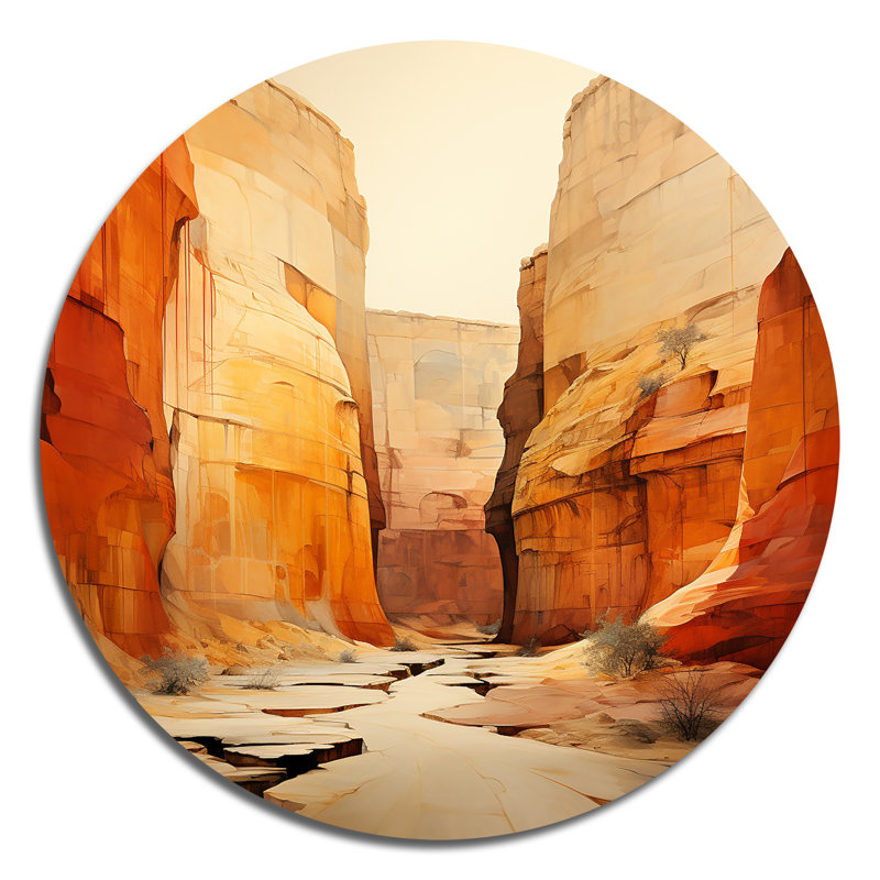 Marvalyn - Paysages d'art rond en métal, H 16 po x l 16 po