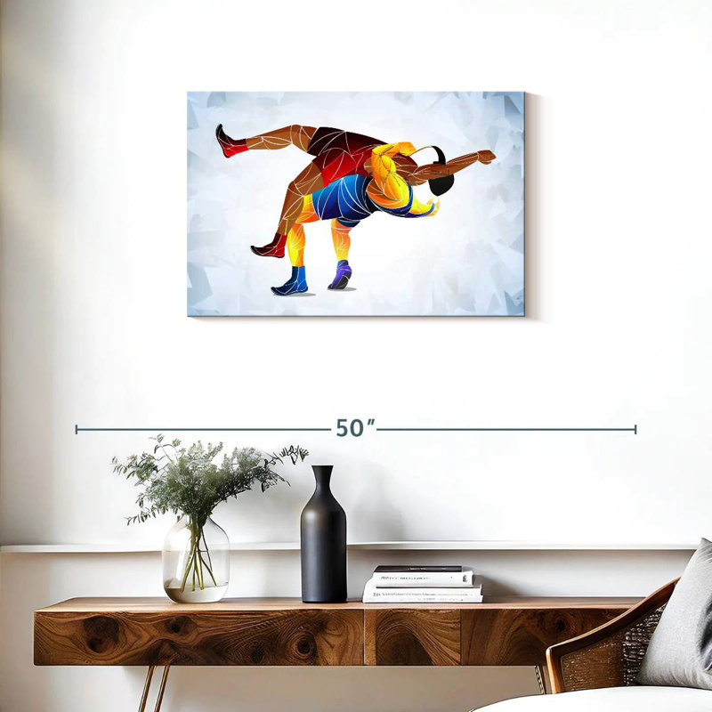 Wrestling Abstract, 20" H x 30" W