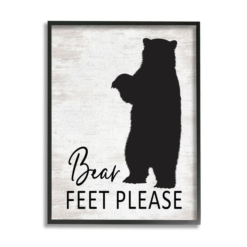 Pieds d'ours enlever les chaussures, Giclée encadrée noir minuit, H 30 po x l 24 po x P 1,5 po