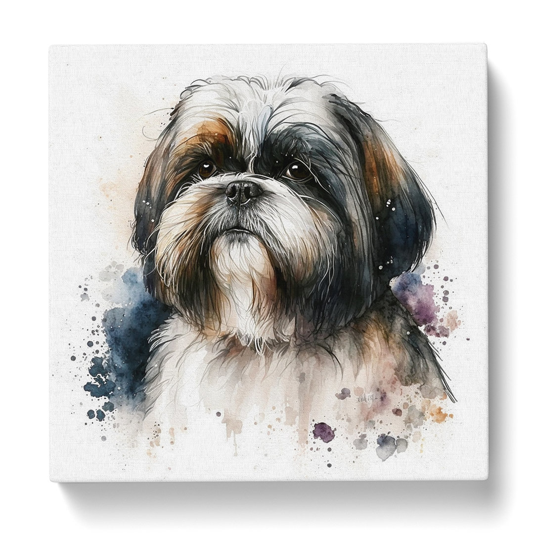 Shih Tzu Watercolour - Wrapped Canvas