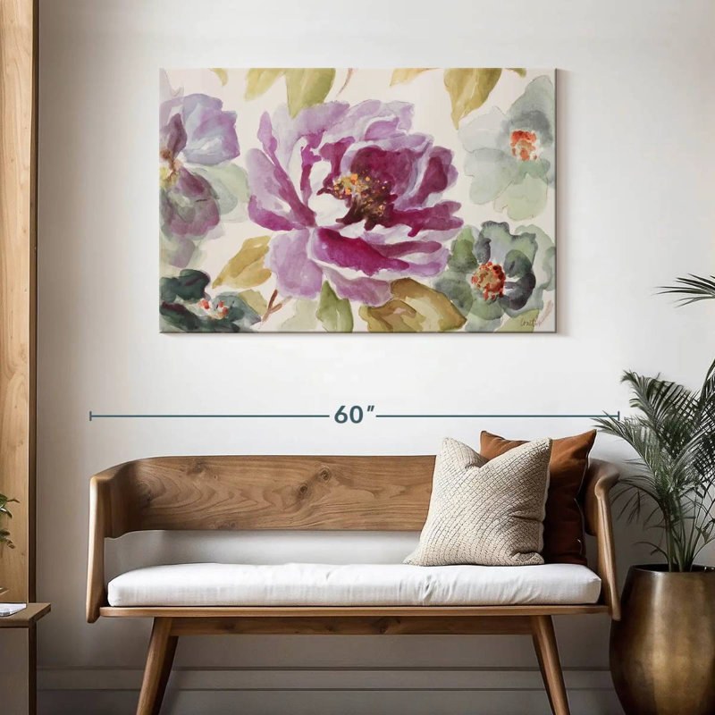 Harnek - fleurs mauves, H 30 po x l 45 po