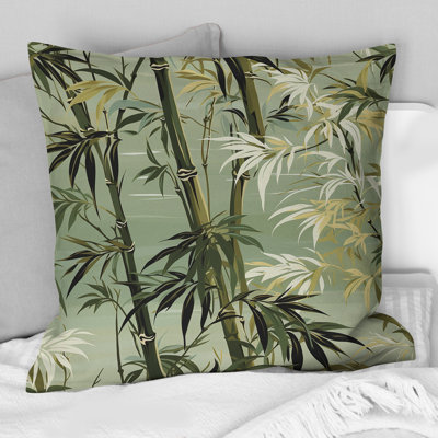 Bamboo Retreat Tropical Motif I - Coussin décoratif imprimé tropical