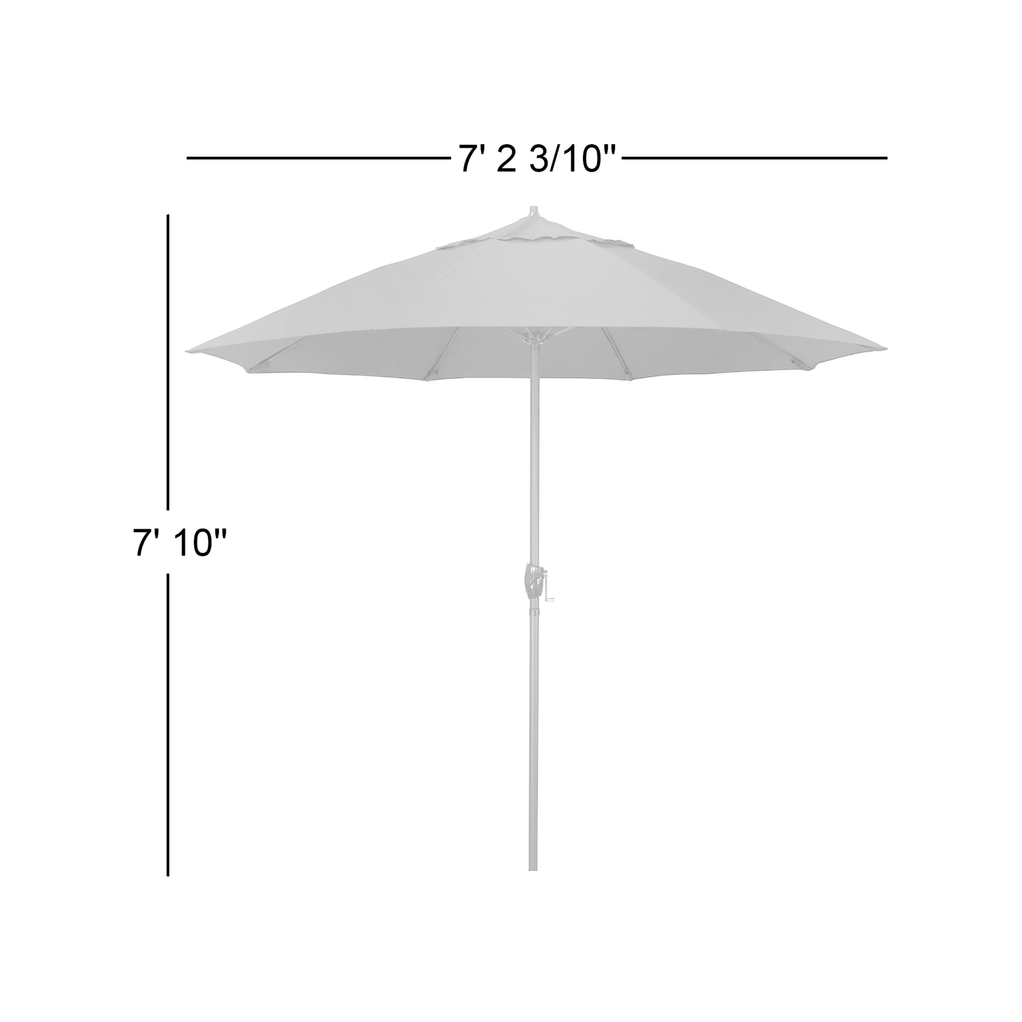 Gino 7.5' Market Sunbrella Umbrella, Canvas Tangerine Sunbrella® Canvas
