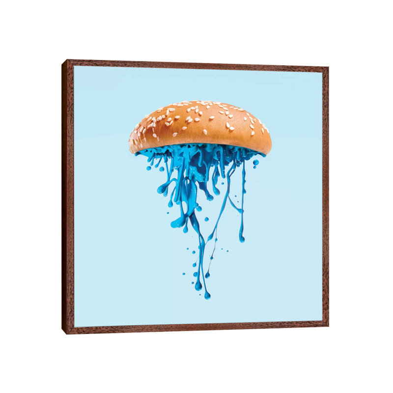 Jelly Burger by Paul Fuentes - Print on Canvas, 93.98 cm H x 93.98 cm W, Brown Framed