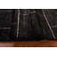Tapis géométrique noir en laine noué à la main à motif géométrique 5 pi 8 po x 8 pi 6 po