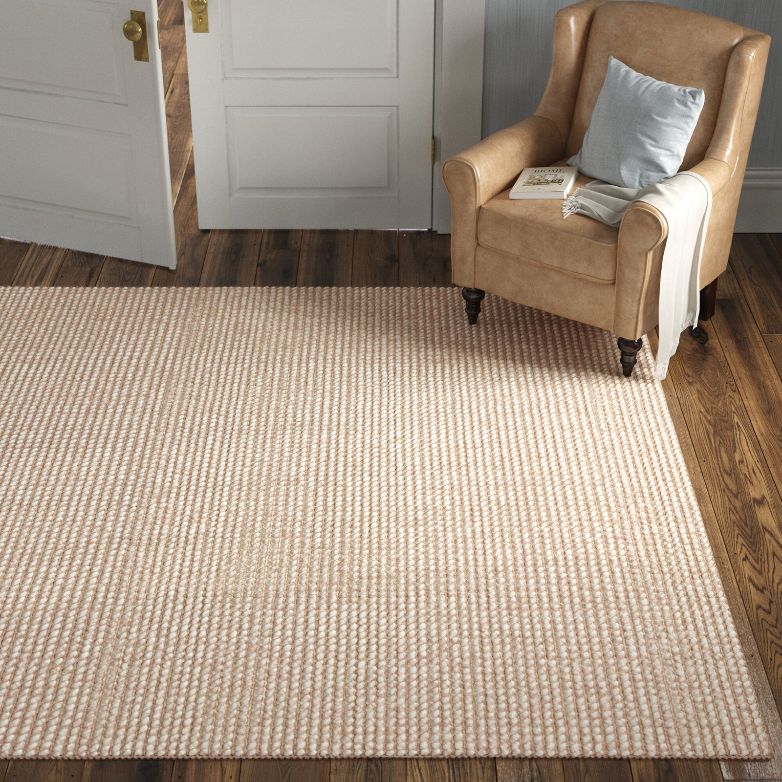 Bayne Beige Hand-Loomed Jute Rug, Rectangle 8' x 10'