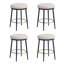 Ensemble de 4 tabourets de comptoir modernes de 24,75 po, 4 tabourets de comptoir blancs avec structure en fer, coussin éponge, repose-pieds, convient à la cuisine / chambre à coucher / salle à manger.-1298754624-1298754626