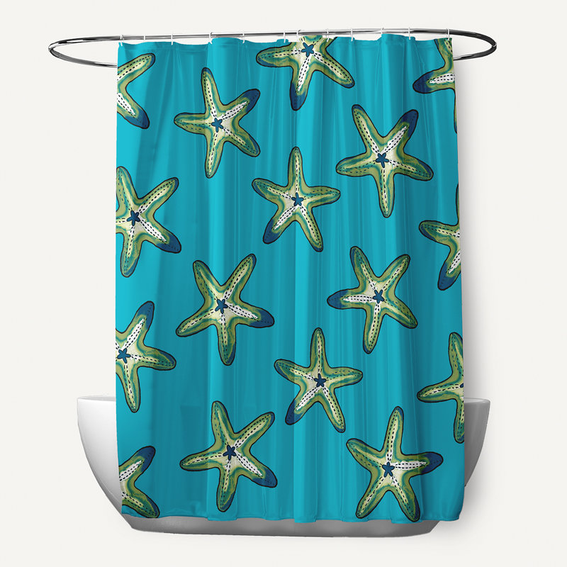 Rideau de douche simple Wilb Abraham, Turquoise / Vert