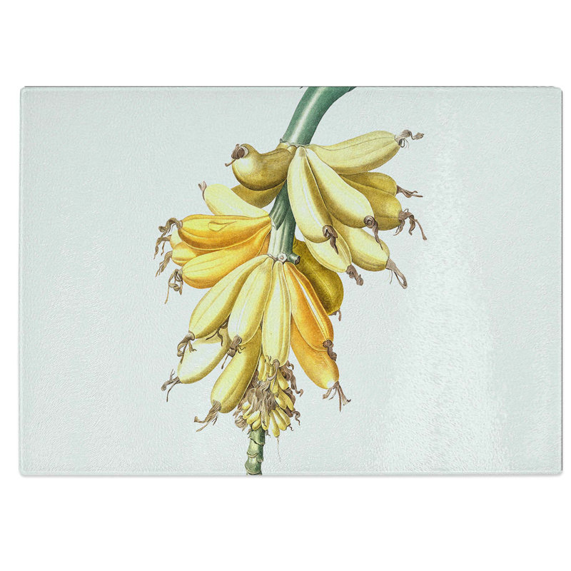 Tempered Glass Banana Plant Chopping Board, 39 cm W x 28.5 cm L