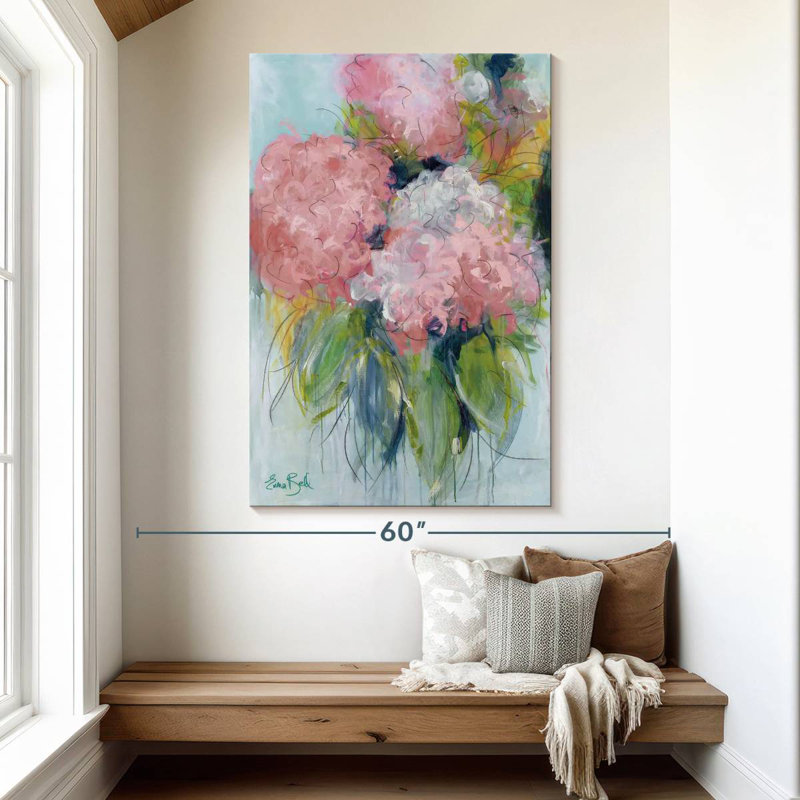 Avery Pink Hydrangeas I, 51" H x 34" W