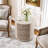 20“ Carved Wooden Round Nightstand with Three Drawers-19713673