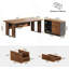 Bureau de direction en L avec classeur, bureau d'ordinateur moderne