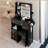 29.2" Small Size Left Drawer Desktop Vanity Table + Cushioned Stool, 2 AC+2 USB Power Station, Hair dryer bracket, Extra Large Touch Control Sliding LED Mirror, Tri-color Switching, Brightness Adjust-668180100