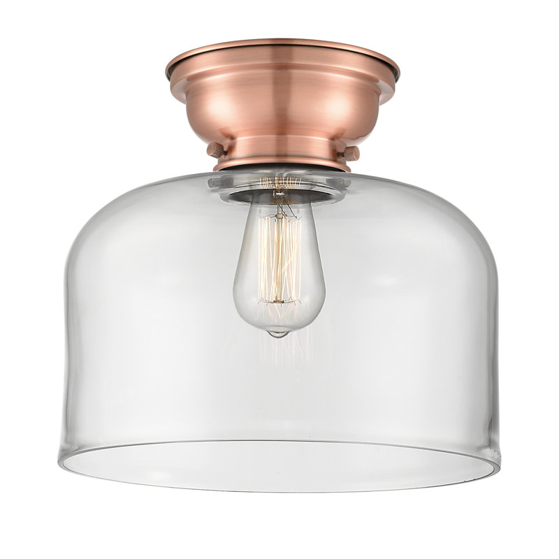 Plafonnier encastré 12 lumières 1 lumière Donaldson, Clair, Cuivre antique, Ampoule à DEL rétro de 6 watts