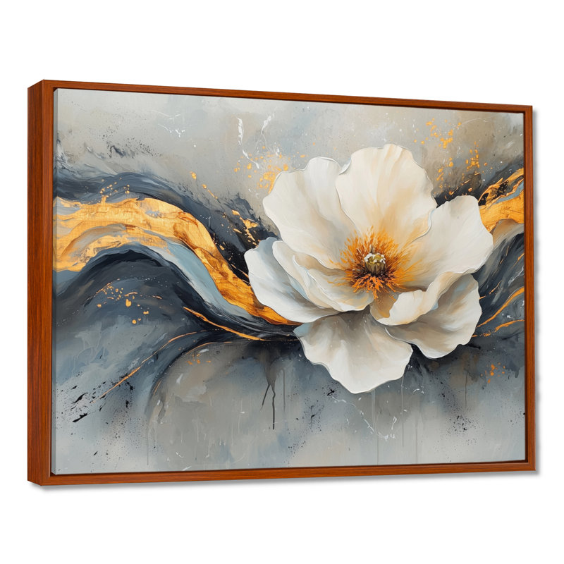 Alvares - Abstract Wall Art, Brun, Cadre flottant, H 24 po x l 32 po