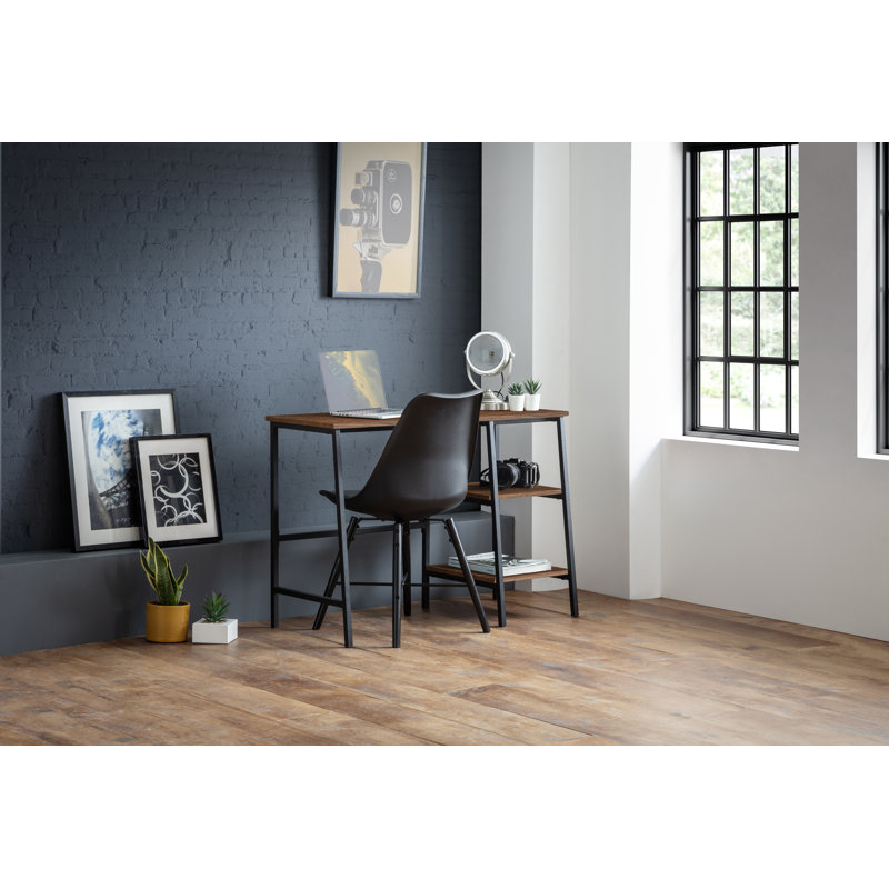 Madelyn Metal Base Writing Desk, Walnut