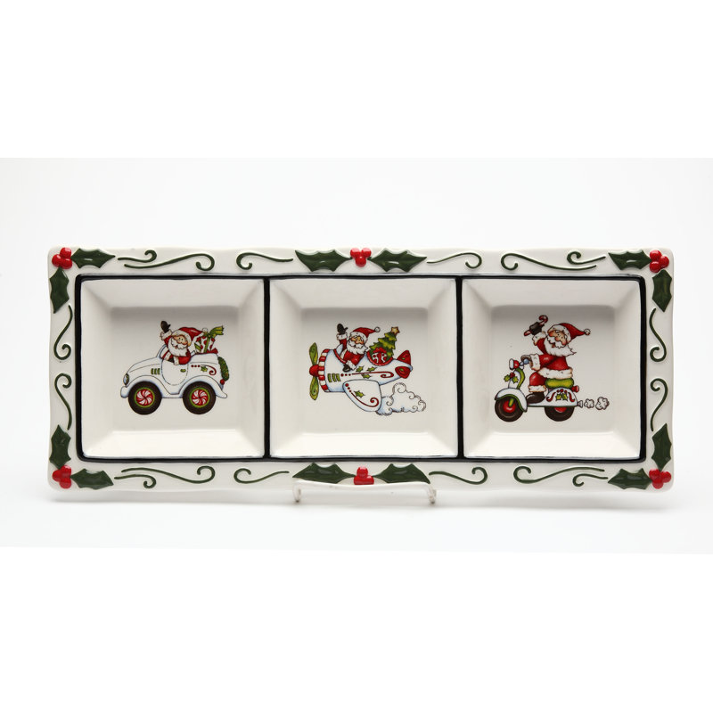 Cosmos Gifts Ceramic Divided Serving Dish