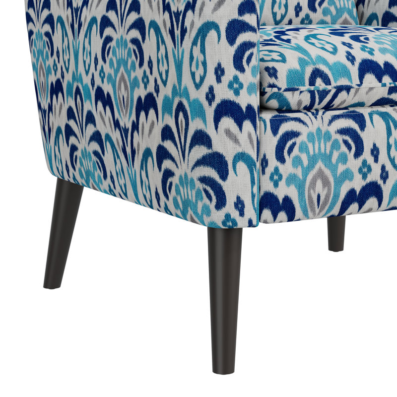 Fauteuil de 29,5 po de largeur conforme Mais11 CAL Mais7, Bleu / polyester gris