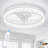 Ceiling Fan With Lights And Remote, 13" Fandelier Low Profile Ceiling Fan, 3000K-6000K Dimmable Modern Flush Mount LED Ceiling Fan Light For Bedroom-2103862746
