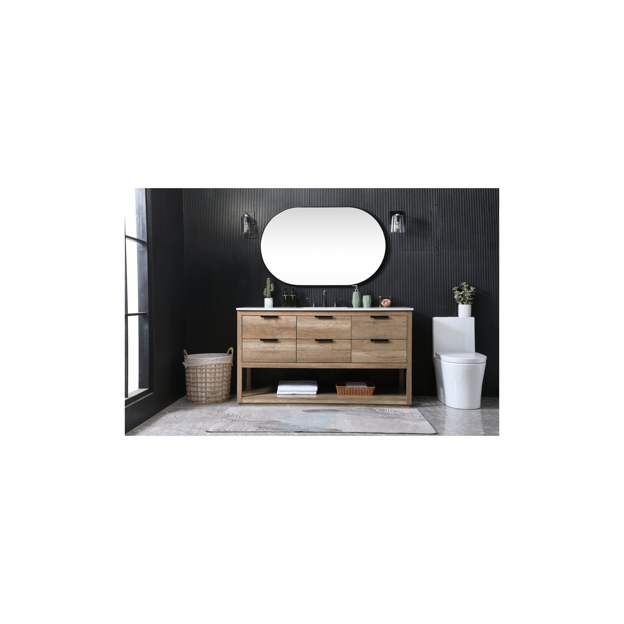 Felicity 60'' Single Bathroom Vanity, Natural Oak