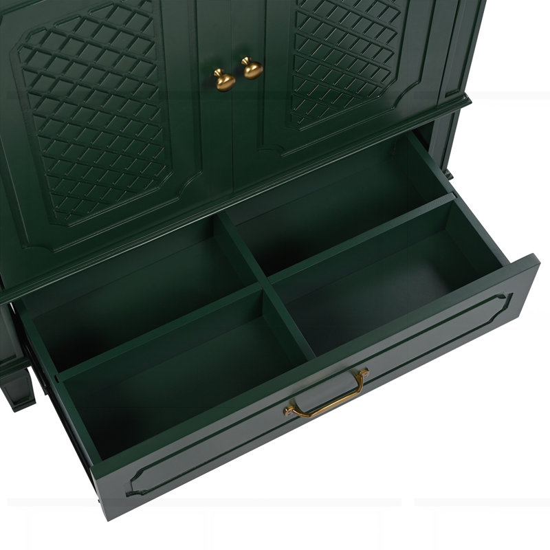 Meuble-lavabo 30 po avec lavabo style rétro, Vert foncé