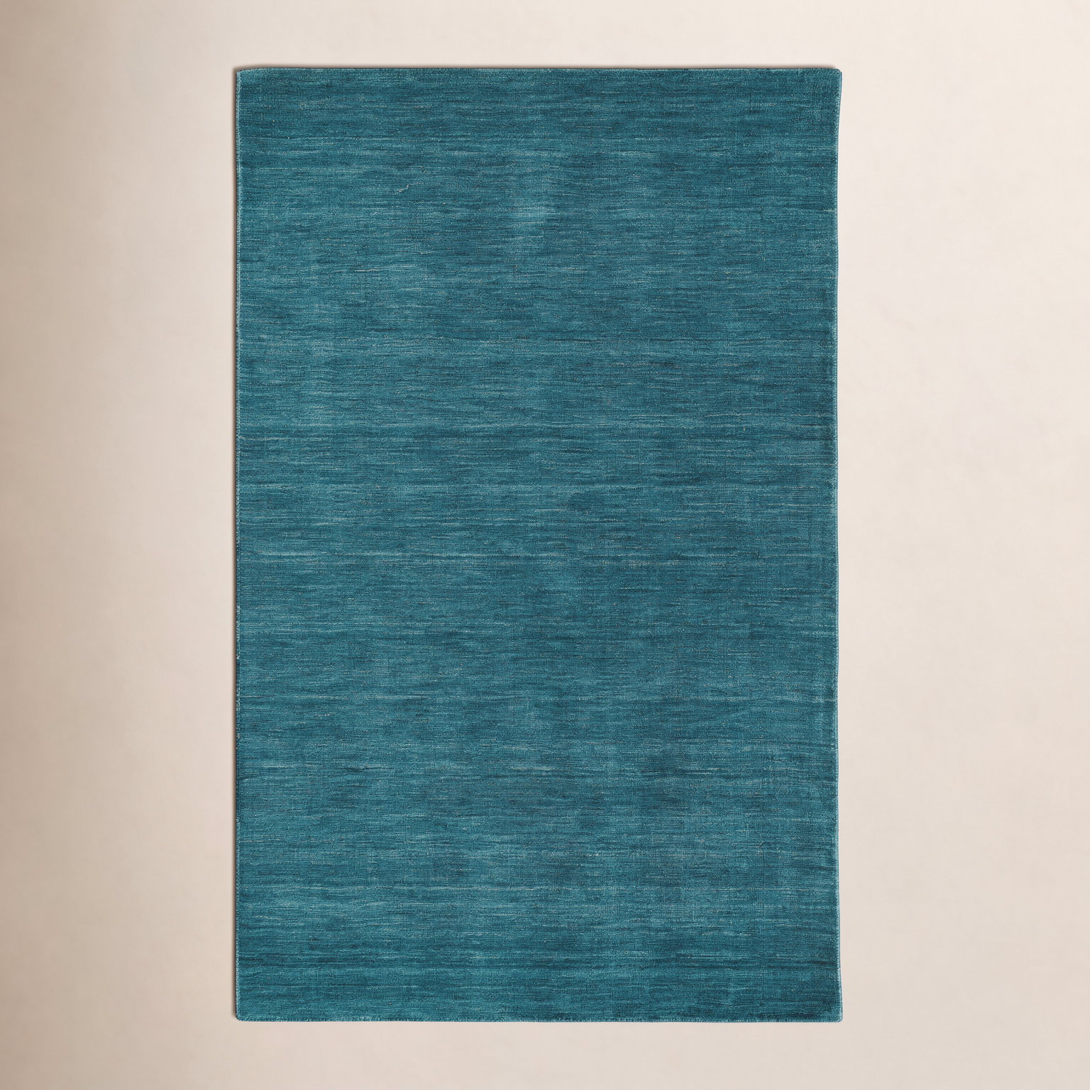 Kaden Hand-Woven Wool Shag Rug, Rectangle 9'6" x 13'6", Teal