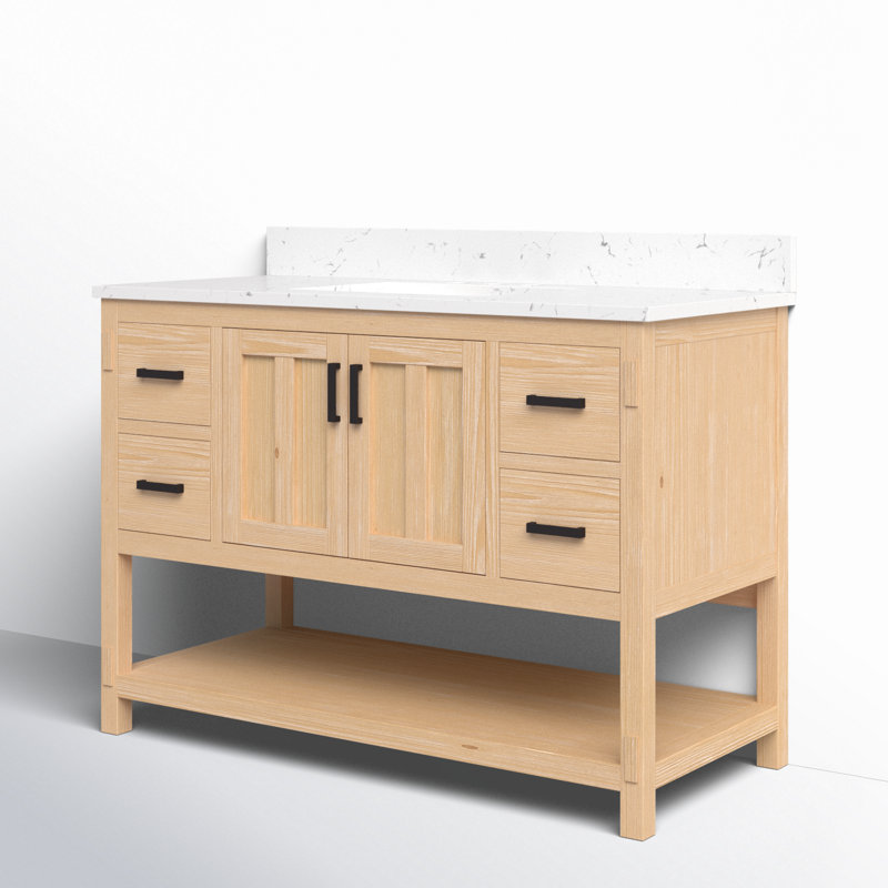 Ensemble de meuble-lavabo simple 48 po Marissa, Teck blanc