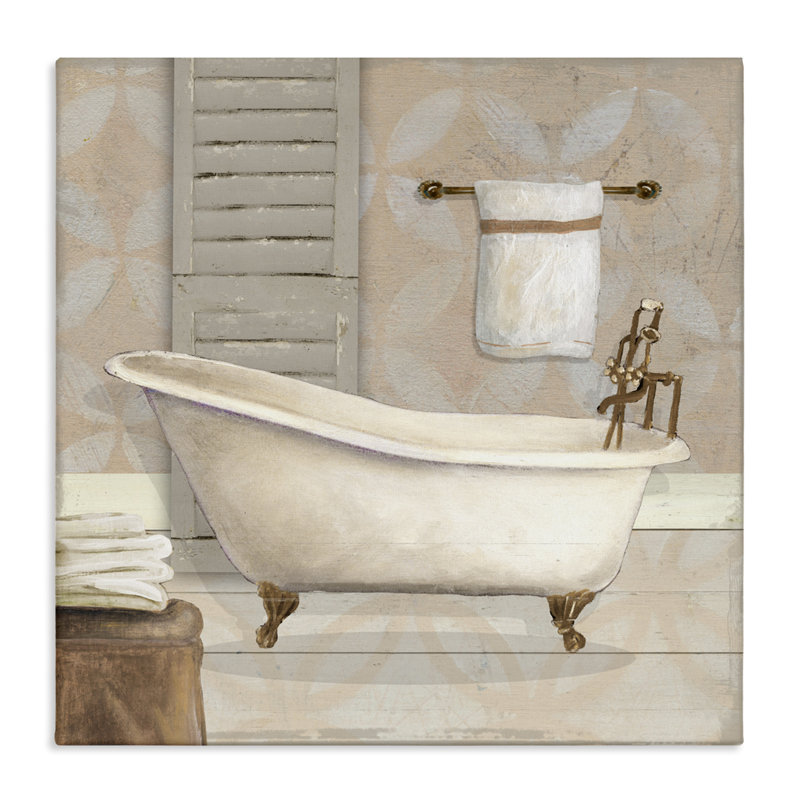 Toile de baignoire sur pattes neutre, design par Carol Robinson, H 17 po x l 17 po