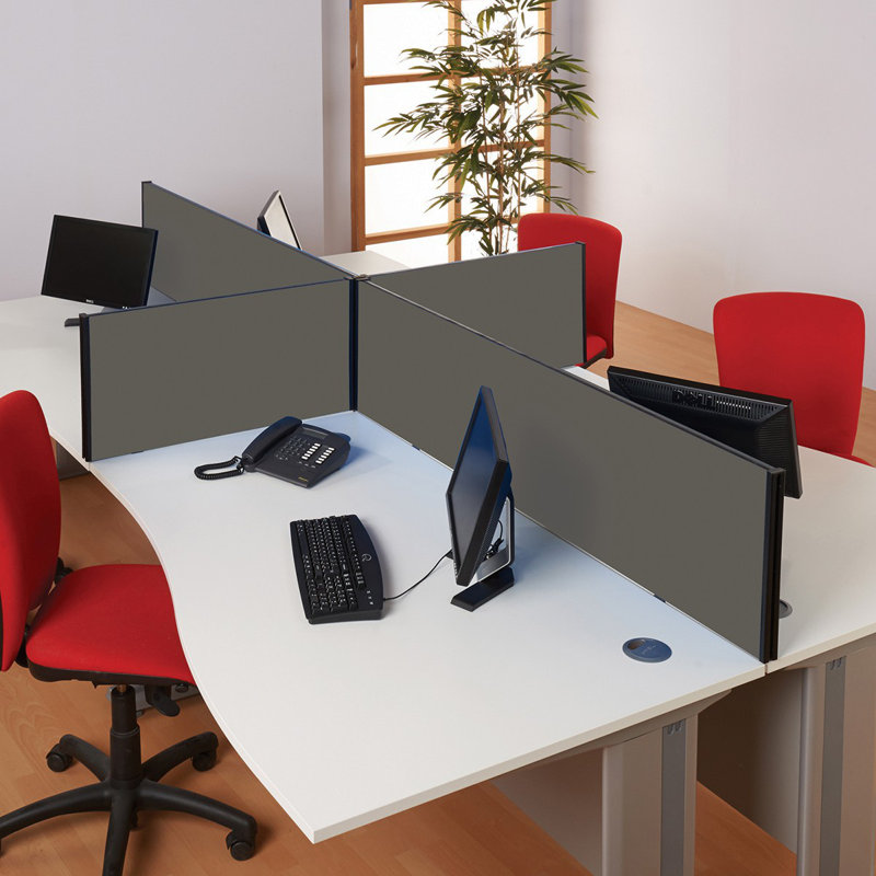 Desk Dividers, 40cm H x 160cm W x 3cm D, Gunmetal