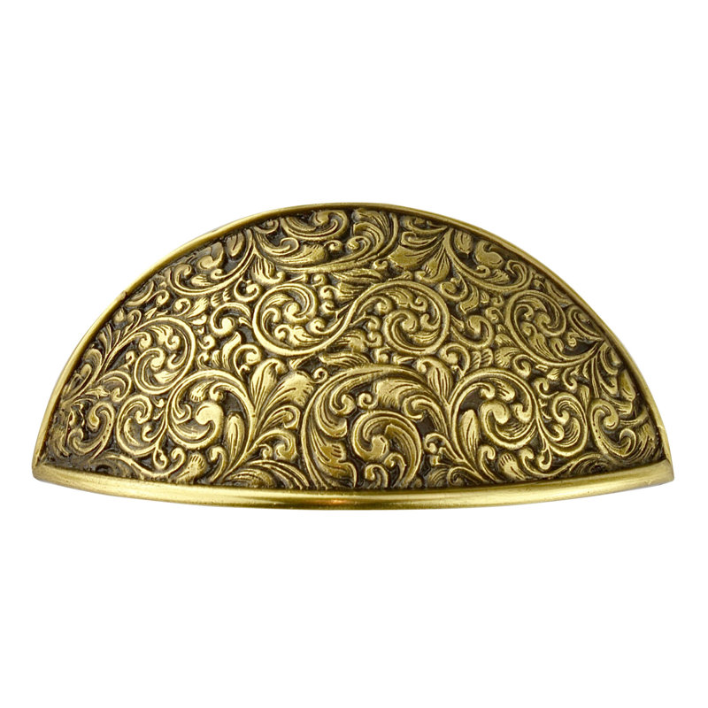 Poignée coquille 3" center to central Classic, Laiton antique