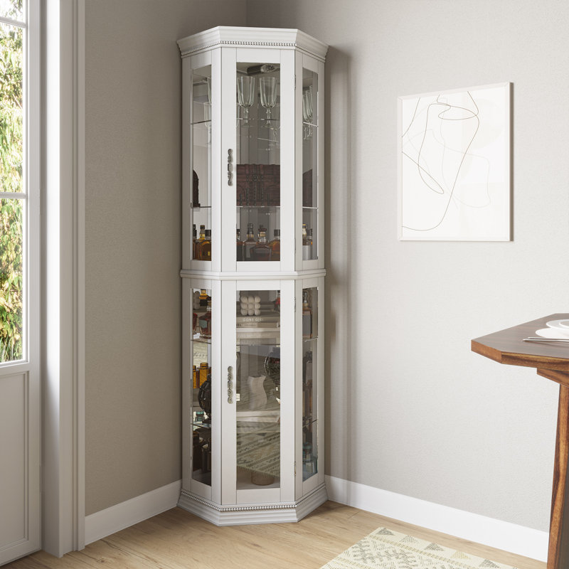Vitrine de coin lumineuse 21,5 po, Blanc