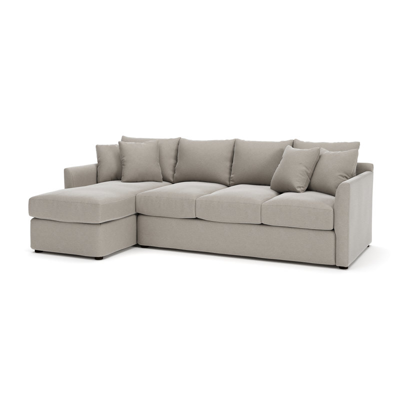 Cecelia Upholstered Chaise Sectional, Left Hand Facing, Drusky Linen Sustain® Basketweave