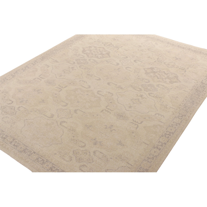 Distressed Homage Hand Knotted Wool Geometric Area Rug, Runner 3' x 8'