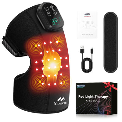 Morfone 5000mAh 660nm 850nm Infrared Red Light Therapy Device Knee Therapy Wrap 3 Vibration Modes & 4 Heating Levels
