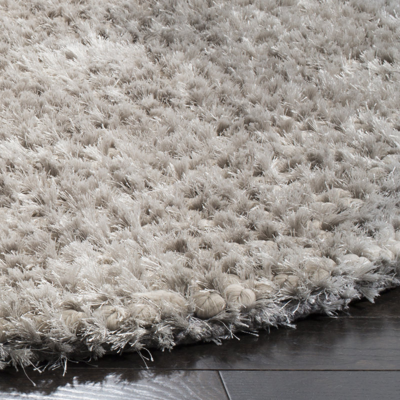 Delane Handwoven Flatweave Silver Area Rug, Round 6'