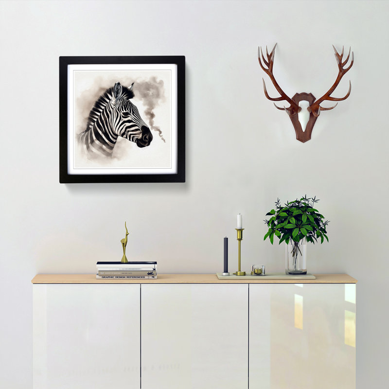 Single Picture Frame Print on Wood, Black Framed