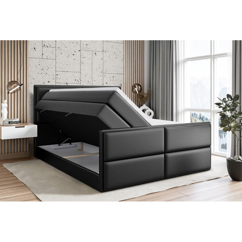 Bed, Black, 160cm W x 200cm L