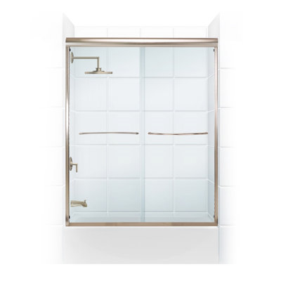 Paragon Series 60'' - W x 58'' H Sliding Door Frameless Tub Door with