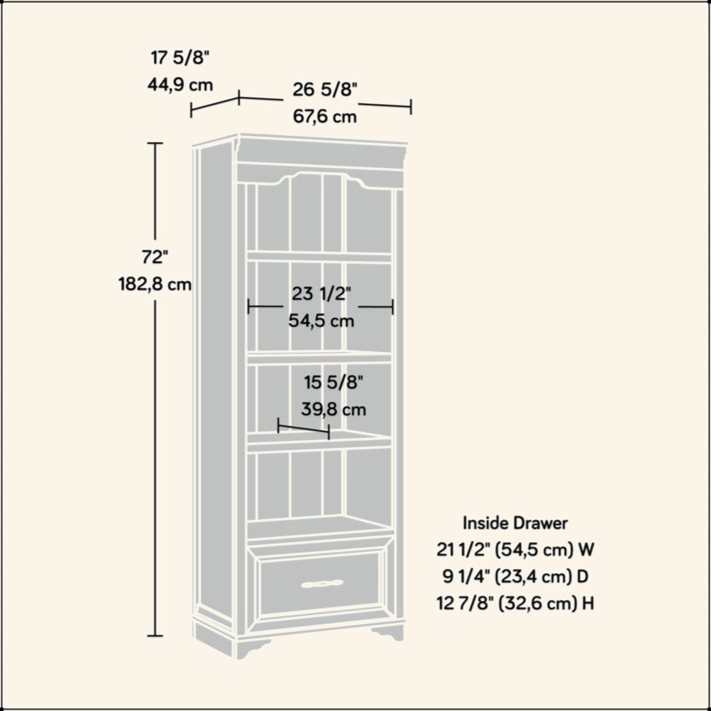 Armoire de rangement Timeless Design, tablettes réglables, tiroir classeur lisse