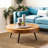31.5" Modern Mid-Century Round Wood Coffee Table with Metal Hairpin Legs-976019211