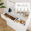 Armoire de garde-manger pour le salon, armoire de rangement pour garde-manger de 71 po avec tiroirs et portes, armoire à huche avec support pour micro-ondes et prises de courant, blanc-9783188