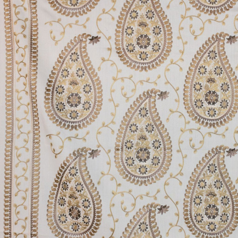 Tissu à bordure cachemire Kadiri Suite, Latté