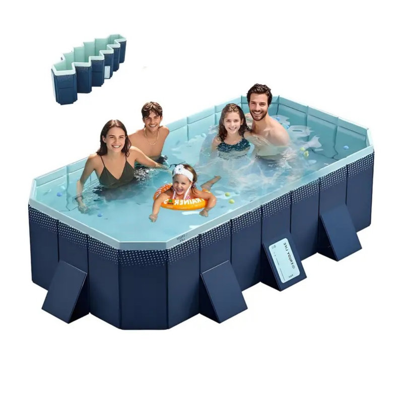 Piscine extérieure pliante gonflable en PVC, L 167,3 po x l 68,1 po x H 20,4 po