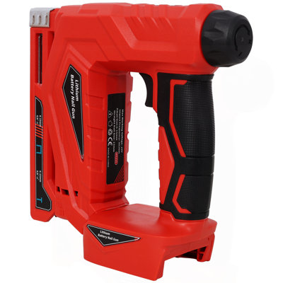 2-in-1 Cordless Brad Nailer & Narrow Crown Stapler, Compatible with Milwaukee 20V MAX Battery, Battery Powered Nail Gun with Safety Lock, Professional Woodworking DIY Fastening Tool, Tool Only
