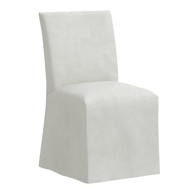 Chaise parsons en coton Armstrong, Velours performance gris clair Bella