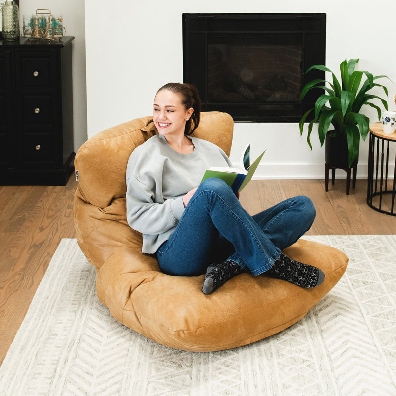 Fauteuil à billes Big Joe Roma, 3 pieds, Suède rustique brun clair rustique