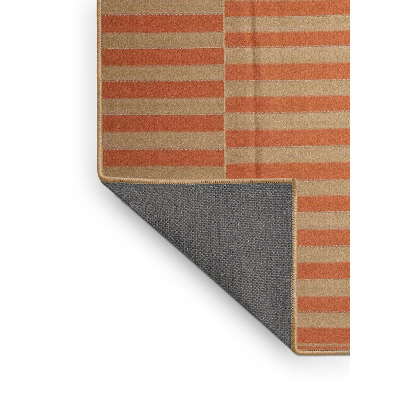Tapis de zone orange contemporaine, Rectangle 5 pi x 7 pi