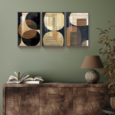 Insa Abstract Color Shape - Ensemble de 3 reproductions de cadres photo sur toile