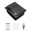 Évier de cuisine encastré à quartz 15 po x l 18 po en composite de granite noir mat avec grille d'évier, crépine et support à enrouler-129459031