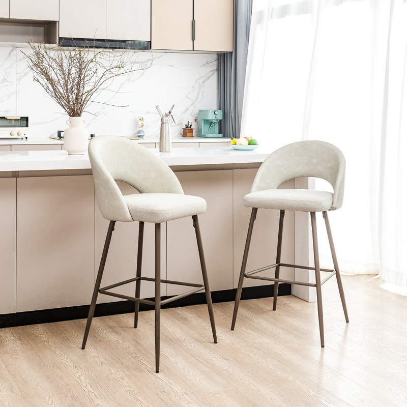 Tabouret 29,72 "Bana, Gris clair, Tabouret de bar (hauteur d'assise de 29,25 po)